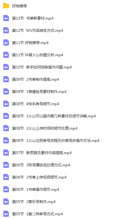 2019抖音快手火山：书单号，音乐号，好物推荐赚钱课程