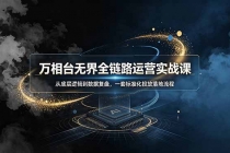 万相台无界全链路运营实战课，从底层逻辑到数据复盘，一套标准化投放落地流程