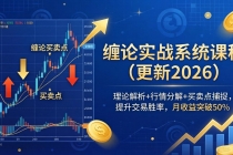 缠论实战系统课程(更新26年6月)，理论解析+行情分解+买卖点捕捉，提升交易胜率，月收益突破50%