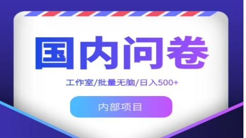 2.0最新工作室内部玩法国内问卷调查项目  批量多号多撸日入200+   新手小白可操作