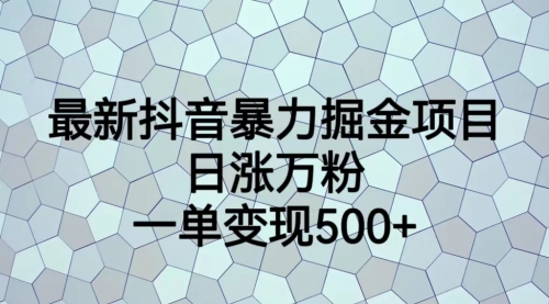 最新抖音暴力掘金项目，日涨万粉，一单变现500+