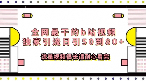 全网最干的b站视频独家引流日引50到80+