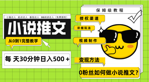 Ai小说推文每天20分钟日入500＋授权渠道