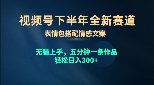 视频号下半年全新赛道，表情包搭配情感文案 无脑上手，五分钟一条作品