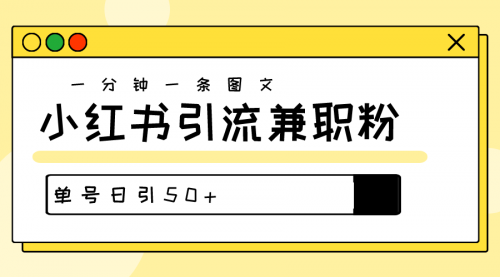 爆粉秘籍！30s一个作品，小红书图文引流高质量兼职粉，单号日引50+