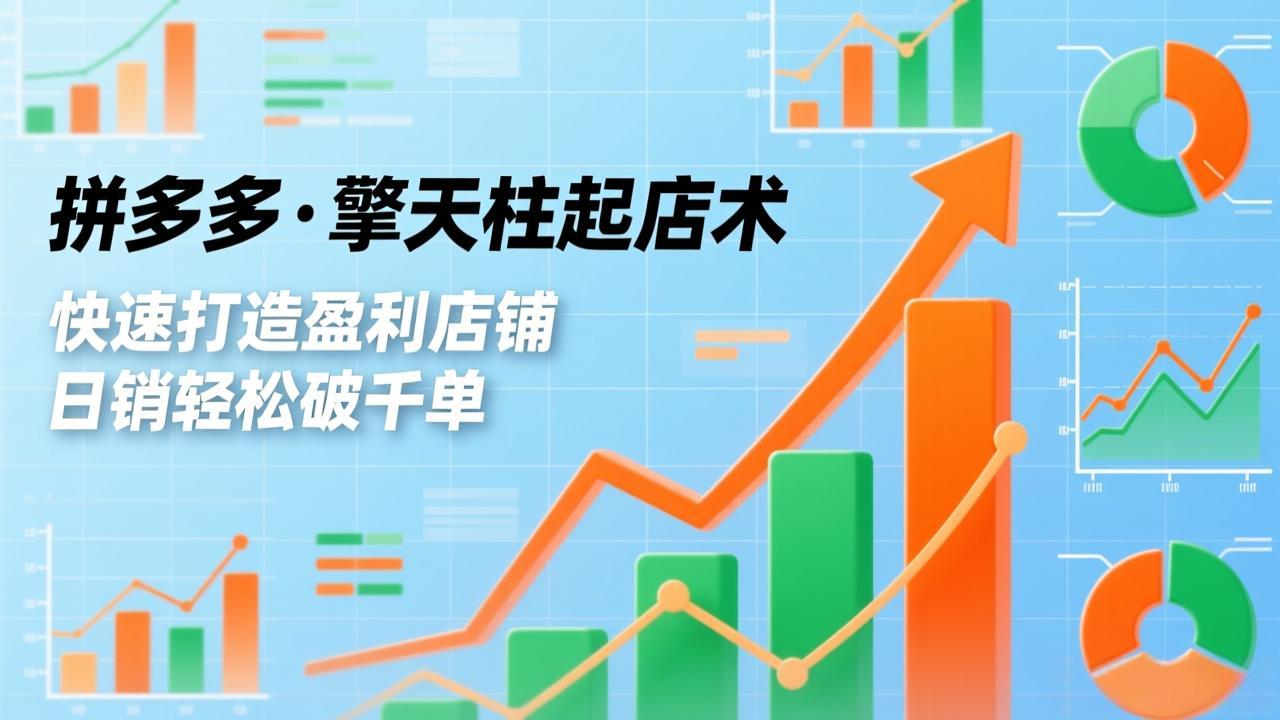 拼多多·擎天柱起店术，爆流布局、利润起飞、不断流，快速打造盈利店铺，日销破千单