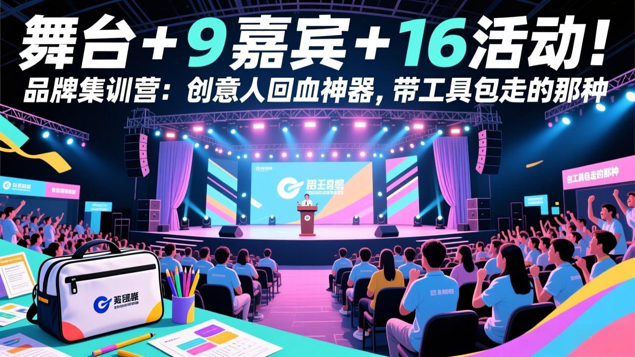 舞台+ 9 嘉宾 + 16 活动！品牌集训营：创意人回血神器，带工具包走的那种