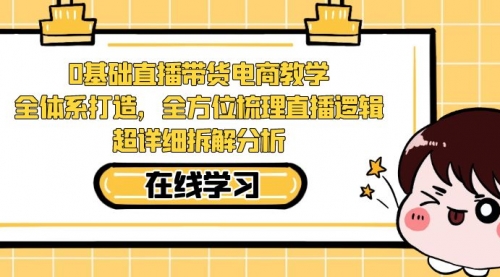 0基础直播带货电商教学：全体系打造，全方位梳理直播逻辑，超详细拆解分析